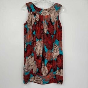 Diane Von Furstenberg Red Blue Palm Print Mini Dress | Size 8
